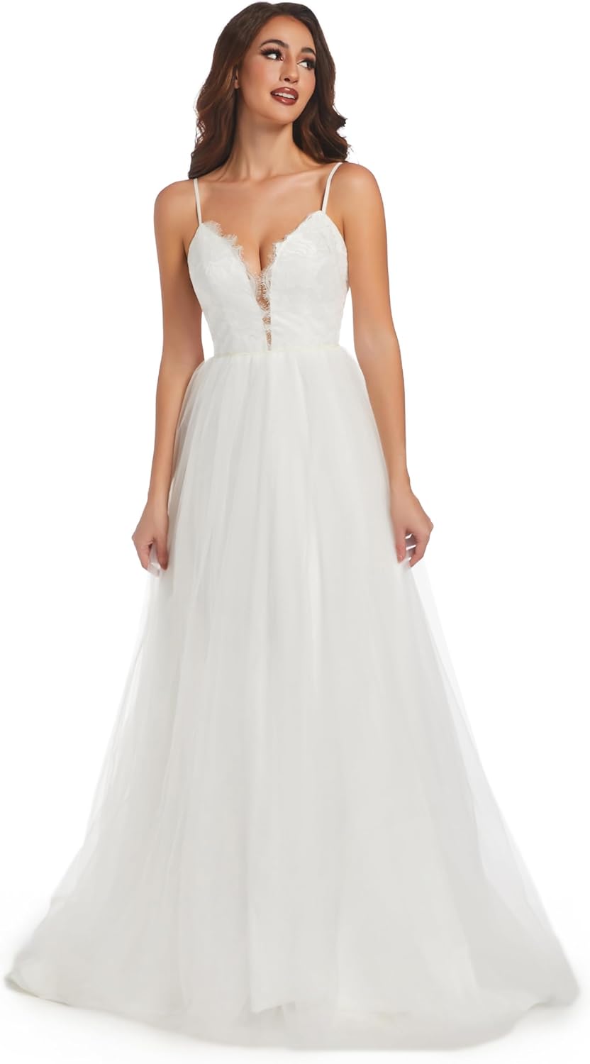 Wedding Dresses for Bride Unique Lace Beautiful Layers Tulle A Line Dreamy Beach Wedding Gowns