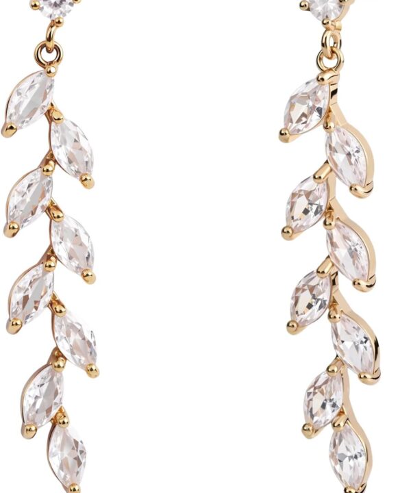 Leaf zircon earrings