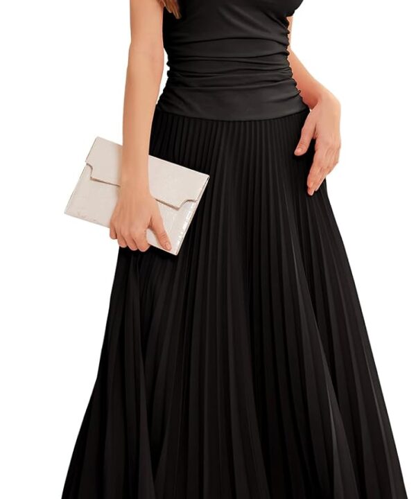 Bbonlinedress Formal Maxi Prom One Shoulder Pleated Cocktail Dress Women Wedding Guest Summer Daily Long Party Dresses