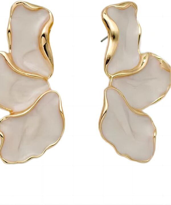 Irregular Petal Earring For Women Stainless Steel Unique Statement Flower Dangle Earrings Trendy Jewelry Gift