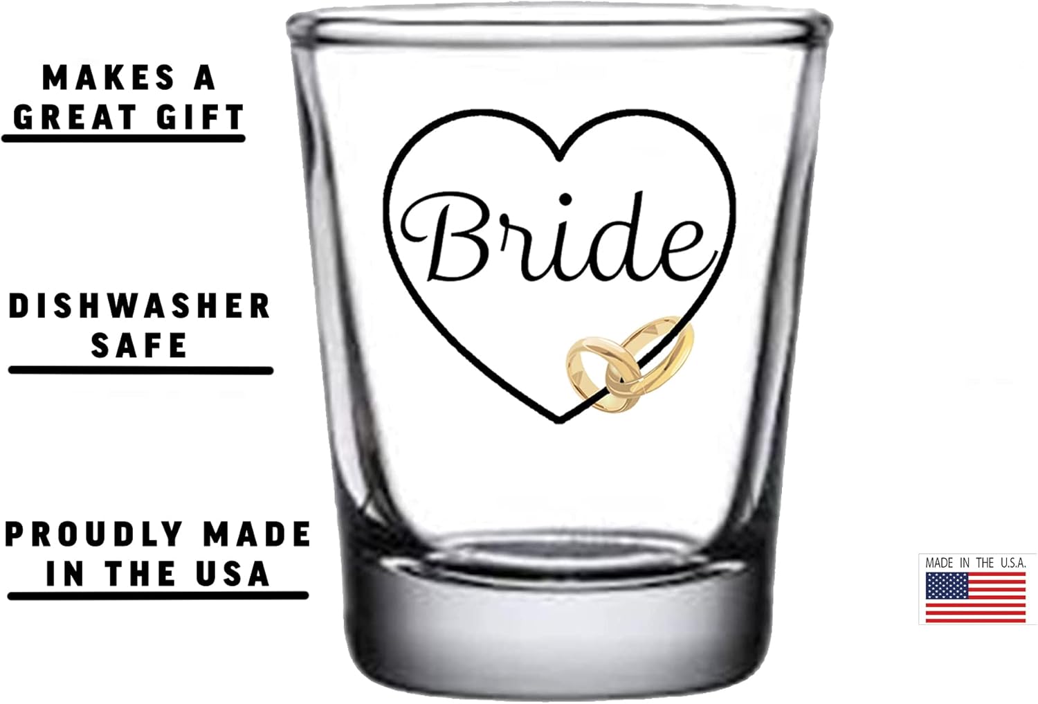 Rogue River Tactical Bride and Groom Shot Glass Set Gift For Husband Wife Newlywed Wedding Gift Set Novelty