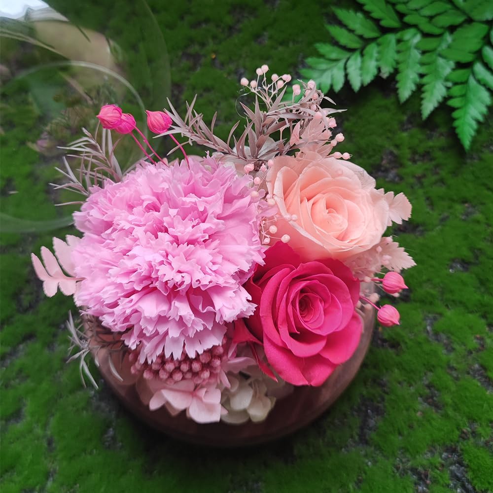 Forever Rose Birthday Gifts for Women, Eternal Flowers for Delivery Prime, Preserved Pink Rose Flowers in Glass Dome for Mom Grandma Wife Girlfriend