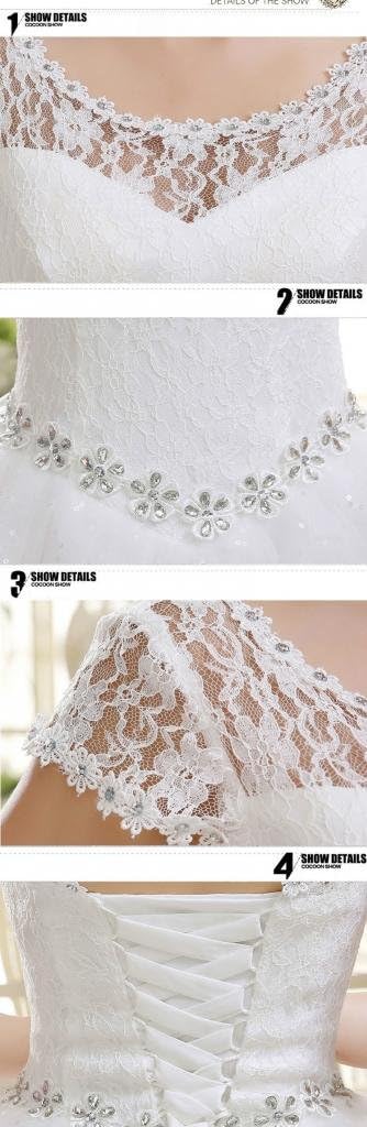 Eyekepper Double Shoulder Floor Length Bridal Gown Wedding Dress Custom Size