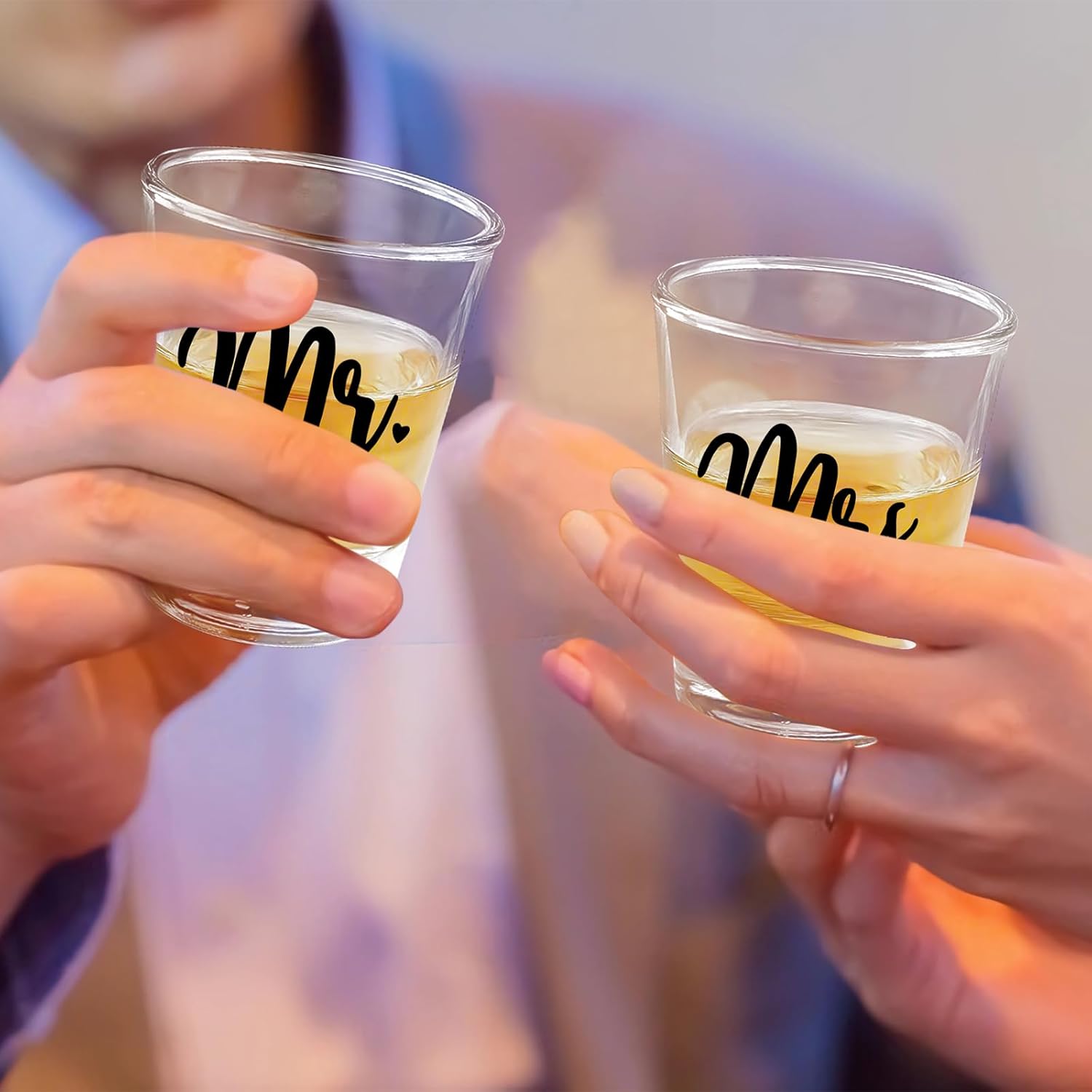 comfit Fianc Engagement Gifts for Couples – Stemless Engagement Wine & Whiskey Glasses for Newly Engaged Couples, Mr and Mrs, Wedding Planning Wine Bag