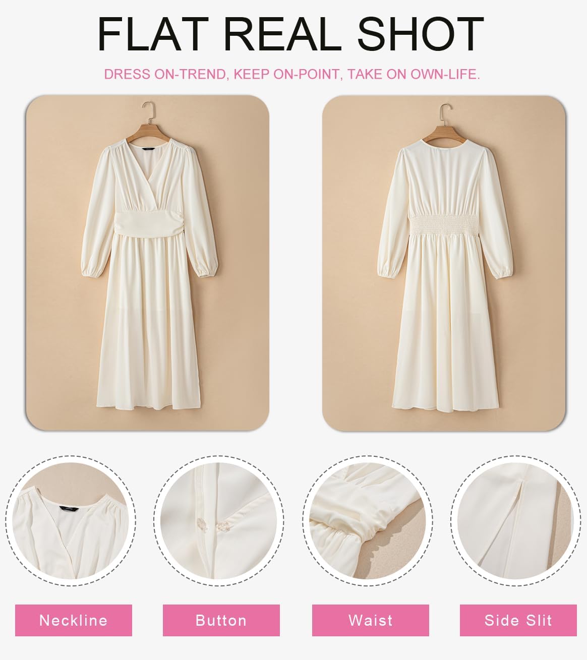 Dokotoo Womens Wrap V-Neck Empire Waist Dress Lantern Sleeve Ruched Side Slit Elegant Maxi Dress