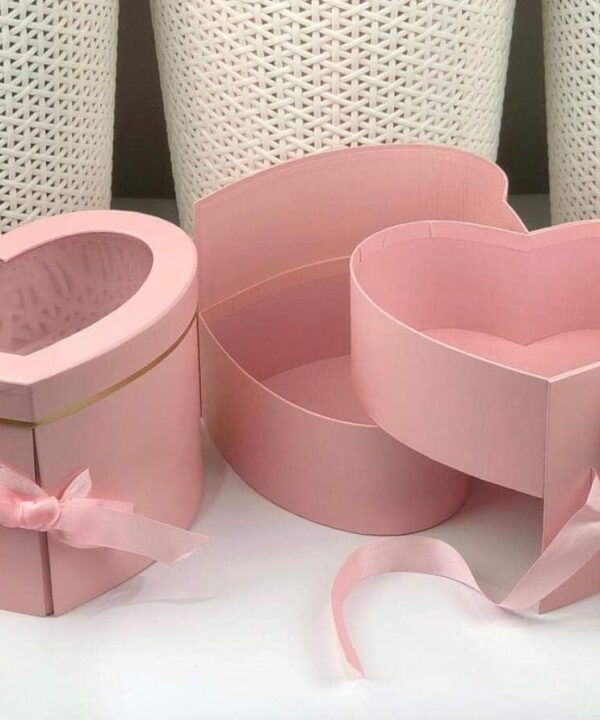 UNIKPACKAGING Premium Quality Heart Shaped Flower Box, Gift Boxes for Luxury Flower and Gift Arrangements, with Lids, Size 9x8x6.5, for Luxury Style Flower Arrangements (Pink)