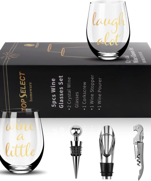 Crystal Wine Glasses Set of 2, Wedding or Engaged Gift for Couples, Fiance,Him Her, Mr Mrs, Fiance gifts for women,Engagement Gifts Idea,Gold color