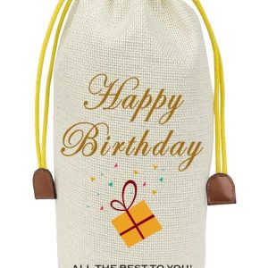 Wedding Wine Bag Engagement Gifts for New Couples, Mr and Mrs Marriage Wedding Gifts, Honeymoon Gifts, Wine Champagne Gift Bag With Drawstring, Getting Engaged (Birthday Gift)