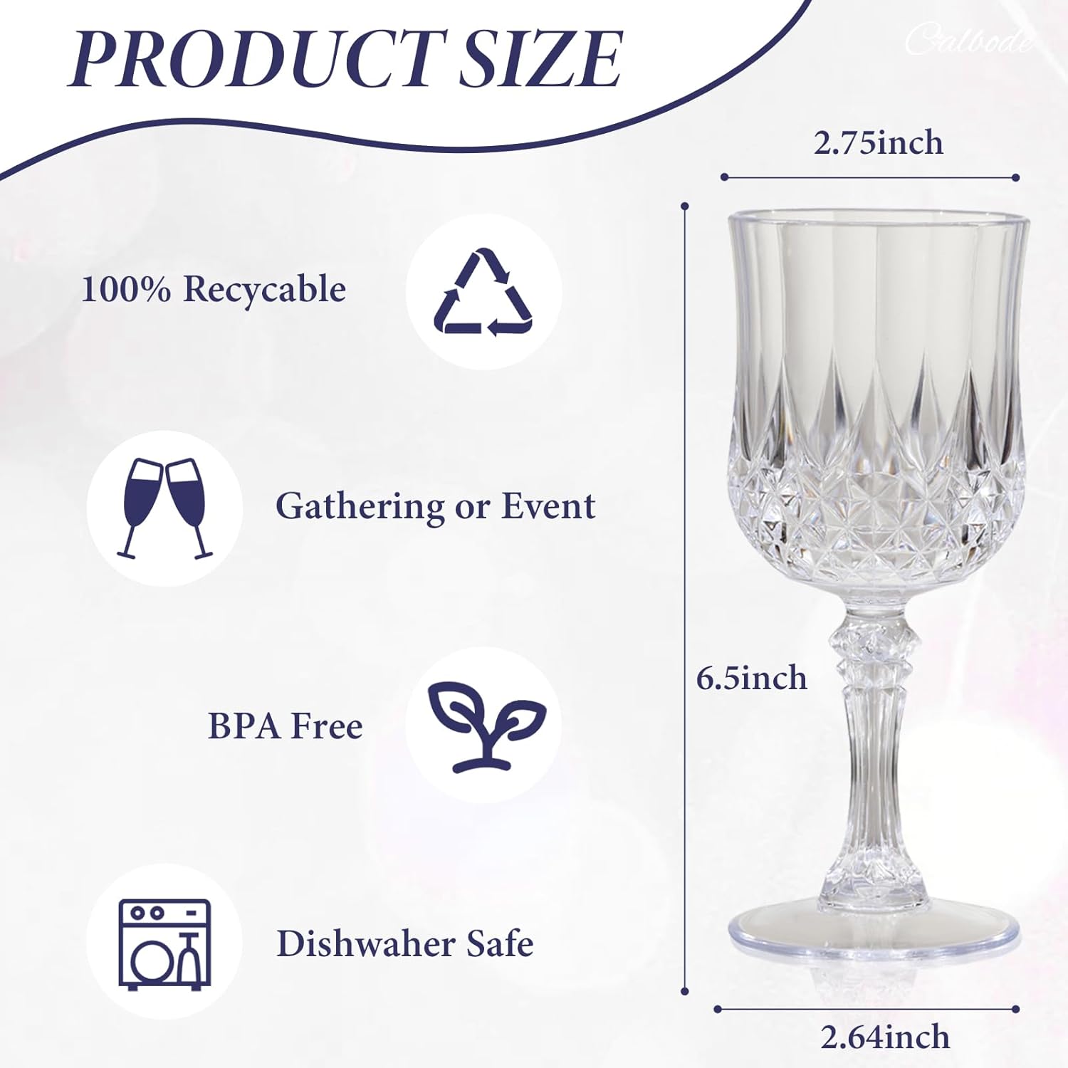 24 Pcs Plastic Wine Glasses 7oz Unbreakable Clear Plastic Goblets for Parties Reusable & Dishwasher Safe Ideal for Weddings, Bars, and Every Celebration
