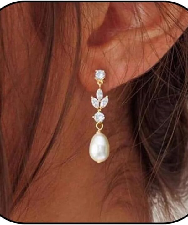 Wedding Earrings for Brides Bridal Pearl Drop Earrings Elegant Dangle Earring for Women Bridesmaid Jewelry Gift