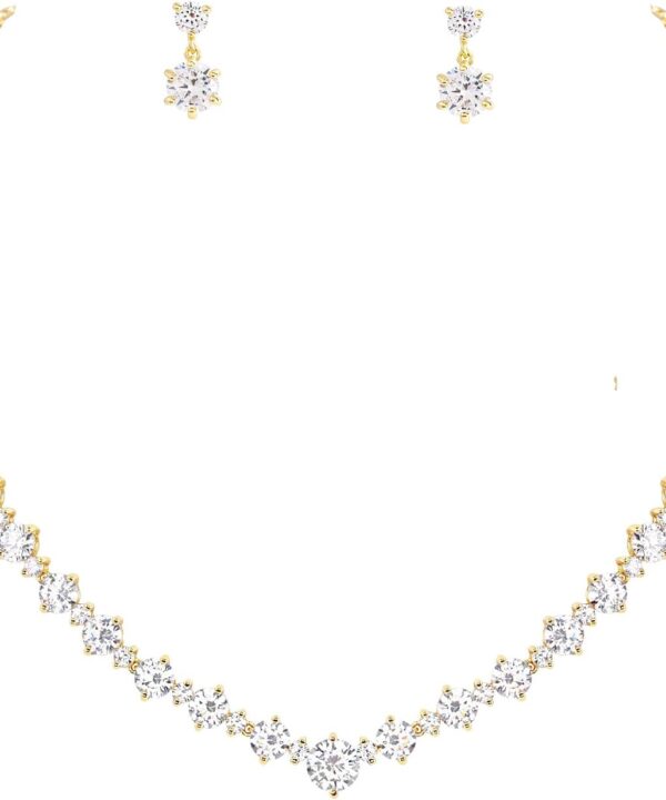 Women's Bridal Jewelry Set for Wedding Brides Bridesmaids, Elegant Prom Costume Necklace and Earring Jewelry Set for Women Evening Wear