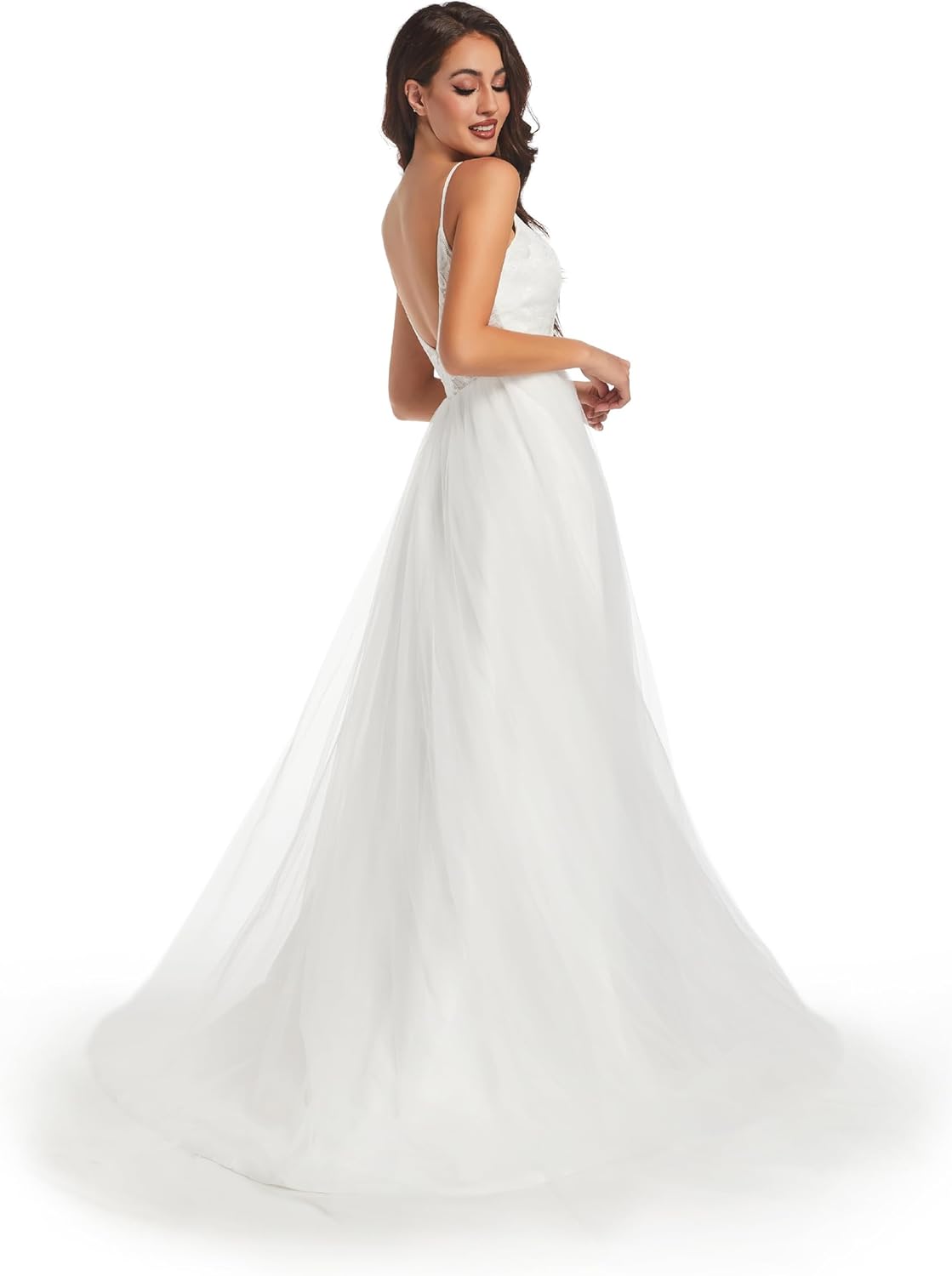 Wedding Dresses for Bride Unique Lace Beautiful Layers Tulle A Line Dreamy Beach Wedding Gowns