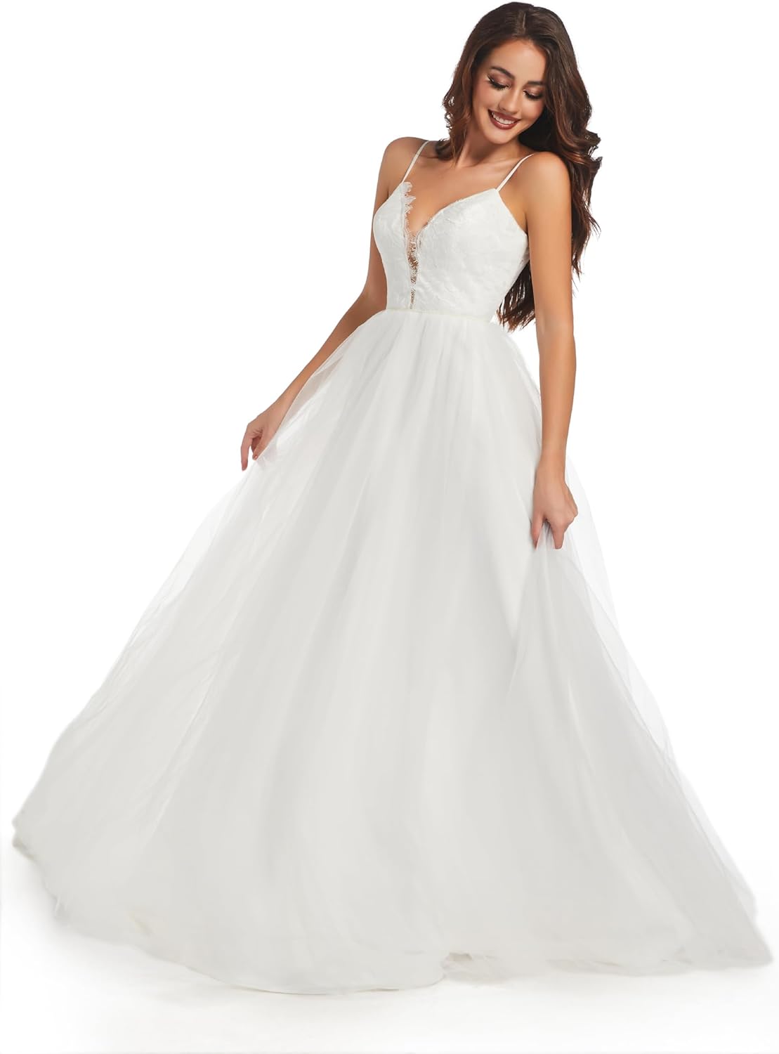 Wedding Dresses for Bride Unique Lace Beautiful Layers Tulle A Line Dreamy Beach Wedding Gowns