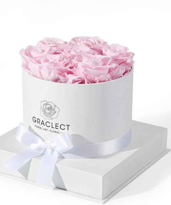 Flowers for Delivery Prime - Preserved Roses in a Box - Forever Flowers, Immortal Roses, Eternal Rose Birthday Gifts for Her, for Mom - Pink Rose