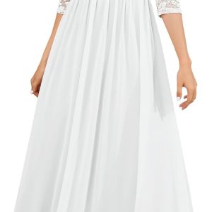 Wedtrend Women's Formal Dress Mother of The Bride Dress 3/4 Sleeve Wedding Guest Dress Maxi Evening Gown