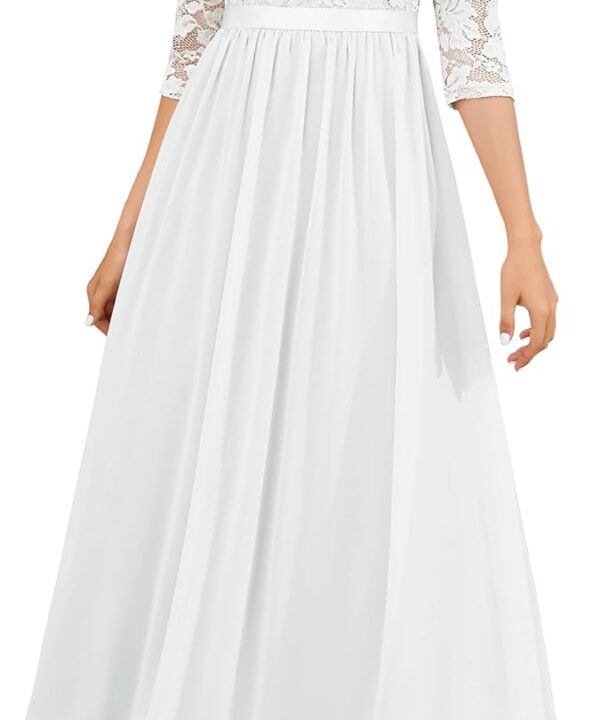 Wedtrend Women's Formal Dress Mother of The Bride Dress 3/4 Sleeve Wedding Guest Dress Maxi Evening Gown