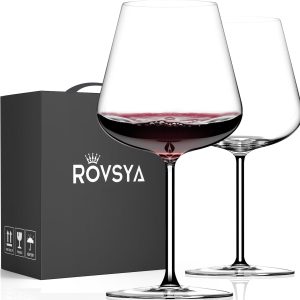 Wine Glasses Set of 2, Large Red Wine Glass, 28 oz Hand Blown Crystal Clearer, Lighter for Tasting, Gift Packaging for Halloween, Birthday, Anniversary, Wedding