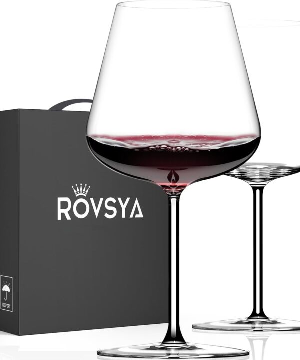 Wine Glasses Set of 2, Large Red Wine Glass, 28 oz Hand Blown Crystal Clearer, Lighter for Tasting, Gift Packaging for Halloween, Birthday, Anniversary, Wedding