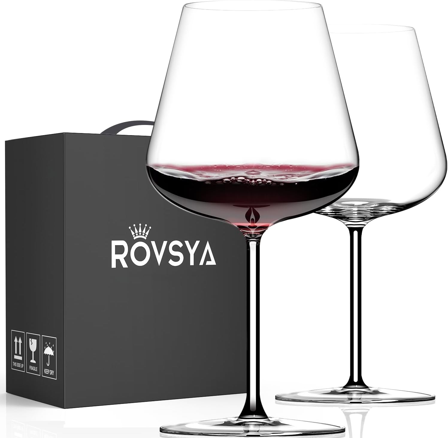 Wine Glasses Set of 2, Large Red Wine Glass, 28 oz Hand Blown Crystal Clearer, Lighter for Tasting, Gift Packaging for Halloween, Birthday, Anniversary, Wedding