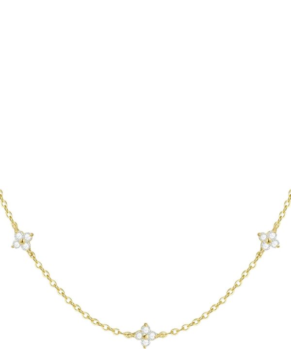 FUNEIA Dainty Silver Gold Necklaces for Women Trendy Non Tarnish 14K Gold Plated Cubic Zirconia Necklace Layered Cute Butterfly Heart Station Choker Necklace Stack for Wedding Prom Brides Jewelry