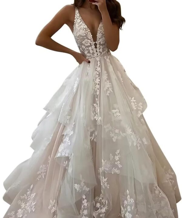 Dessiny Boho Wedding Dresses for Bride with Slit Lace Appliques Long Sleeve Mermaid Bridal Dresses for Wedding 2026 DEN044