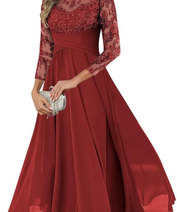 Chiffon Mother of The Bride Dresses for Women 2025 Tea Length A Line Wedding Guest Formal Party Dress RO1