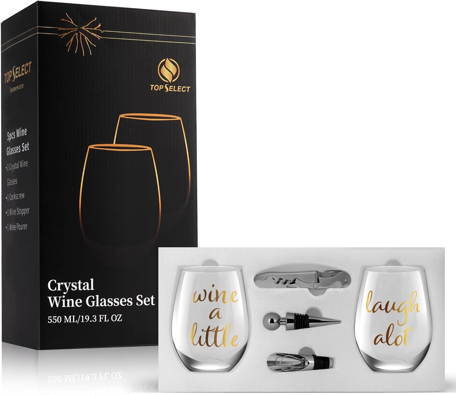 Crystal Wine Glasses Set of 2, Wedding or Engaged Gift for Couples, Fiance,Him Her, Mr Mrs, Fiance gifts for women,Engagement Gifts Idea,Gold color