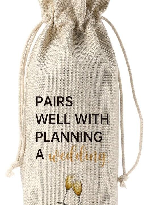 YUANHAO Wedding Planning Gift, Weddings Engagement Gifts for Couple, Bridal Shower Gift, Bachelorette Gifts for Bride, Pairs Well with Planning a Wedding Wine Bag