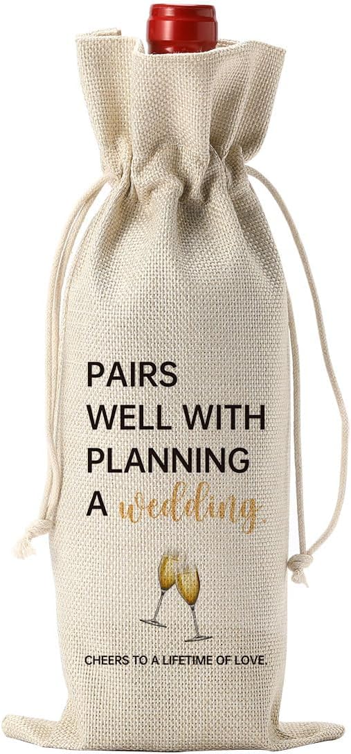 YUANHAO Wedding Planning Gift, Weddings Engagement Gifts for Couple, Bridal Shower Gift, Bachelorette Gifts for Bride, Pairs Well with Planning a Wedding Wine Bag