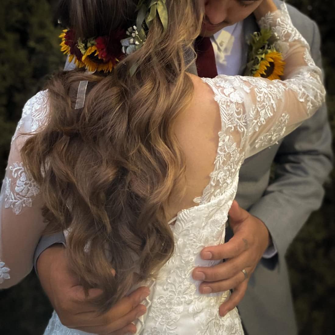 Wedding Dresses for Bride with Lace Appliques Chiffon A Line Women Dress Long Sleeves Beach Bride Dress