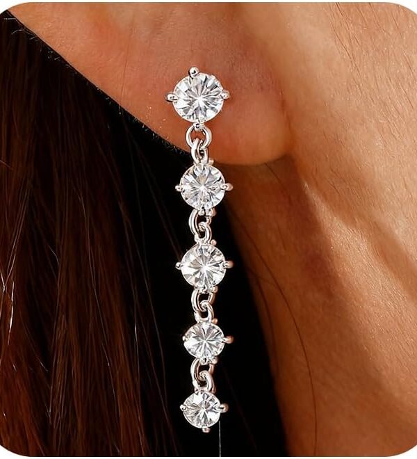 Dangle Earrings for Women Hypoallergenic 14K Gold Wedding Earrings for Brides/Bridesmaid Sterling Silver Long Drop Earrings for Women Non Tarnish Jewelry