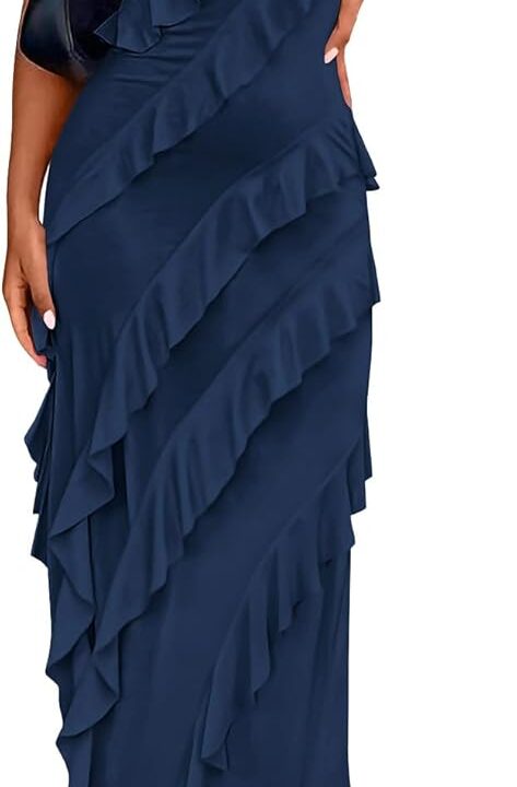 BTFBM Women Summer Elegant Strapless Midi Ruched Bodycon Dress Solid Color Stretch Mesh Slim Party Cocktail Dresses