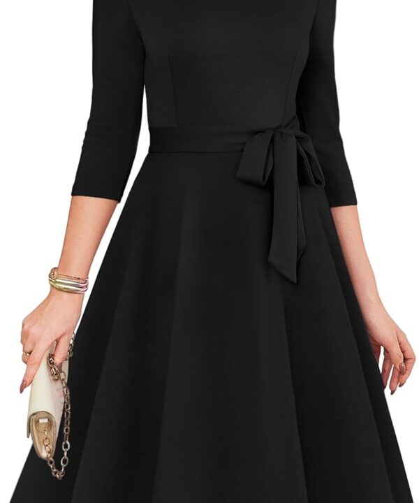 RUMIA Women's Cocktail Dresses 3/4 Sleeve Vintage Wedding Guest Dress (XS-3XL)