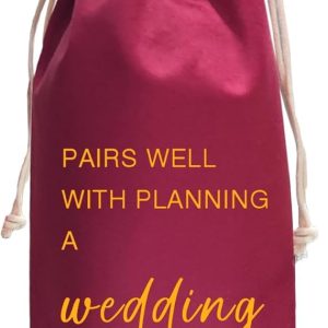 TBITON Wedding Gifts Engagement Gifts for Couple, Wine Bag Wedding Gift for Mr and Mrs, Engagement Gift for Her, Newlywed Gift, Pairs Well with A Planning Wedding (Wedding-Red)