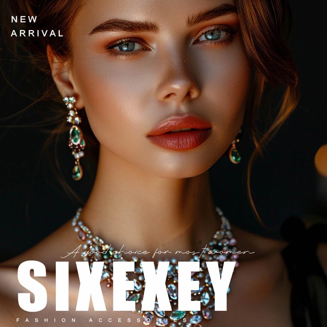 Sixexey Bridal Wedding Jewelry Set Gold Pearl Necklace Jewelry Crystal Rhinestone Necklace and Earrings Prom Costume Jewelry for Women and Brides