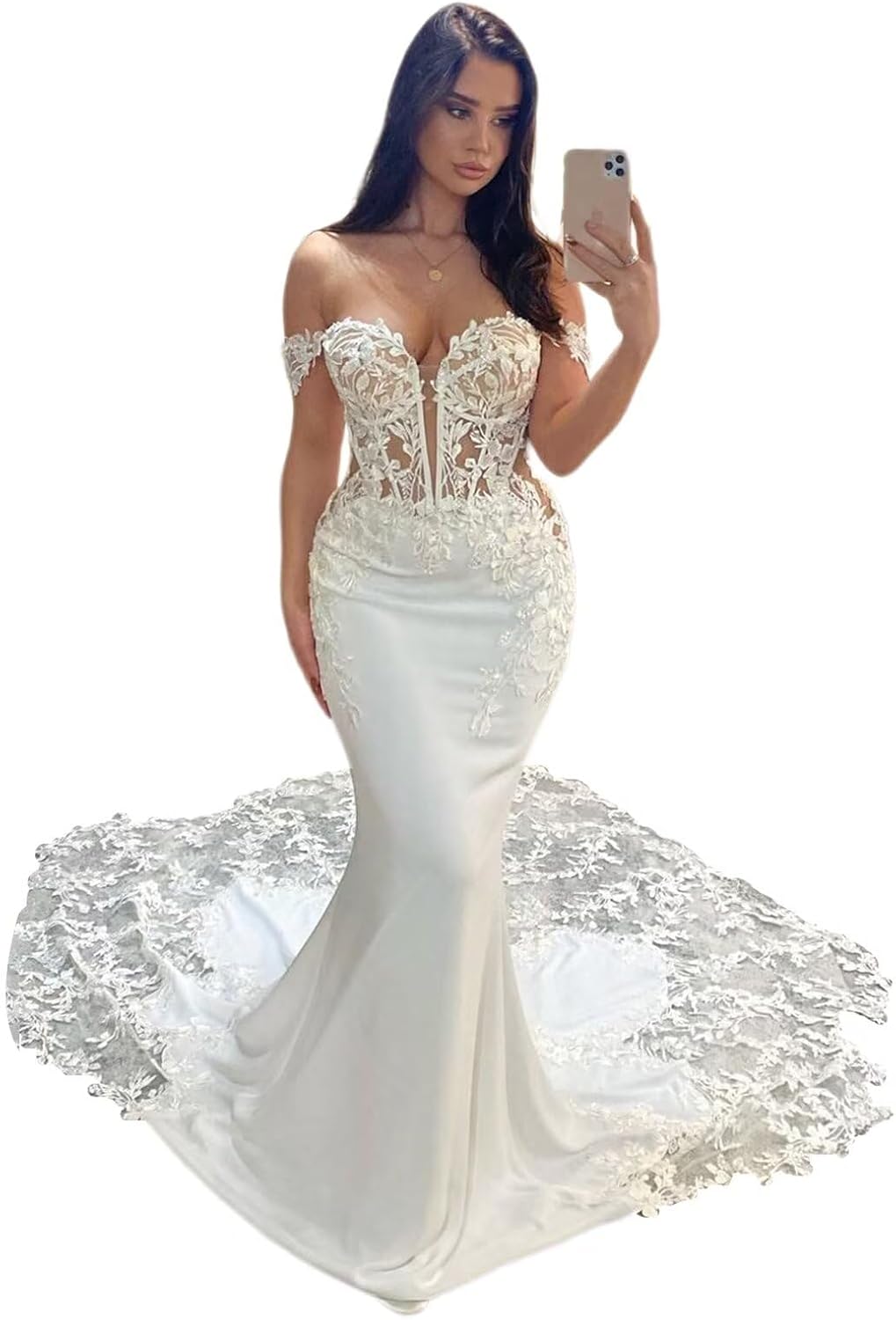 Wedding Dresses for Bride 2025 Lace Appliques Tulle Beach Bride Dress with Train He0199A