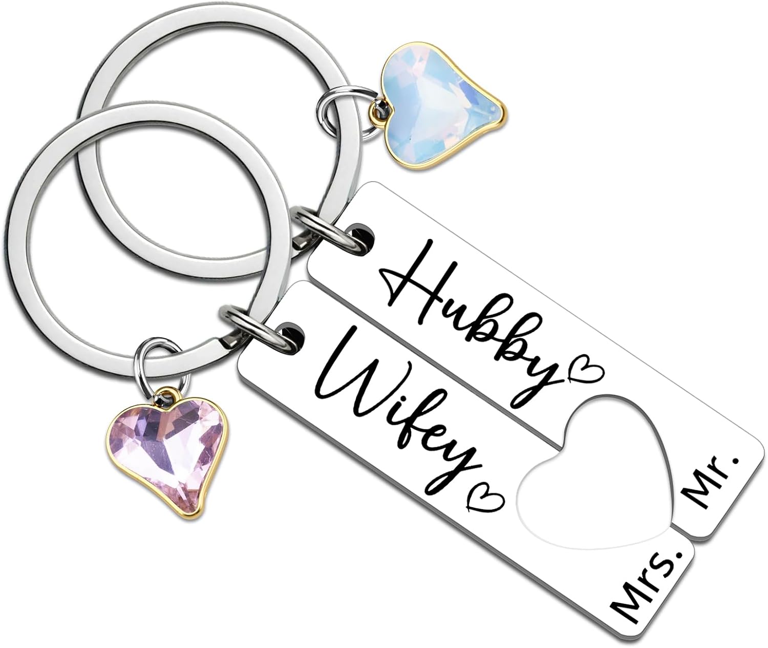 Mr and Mrs Gifts Engagement Gifts for Women Wedding Gift for Newlyweds Hubby and Wifey Keychain for Bride Groom Bridal Shower Gift for Bride Newly Couple Anniversary Wedding Shower Keyring