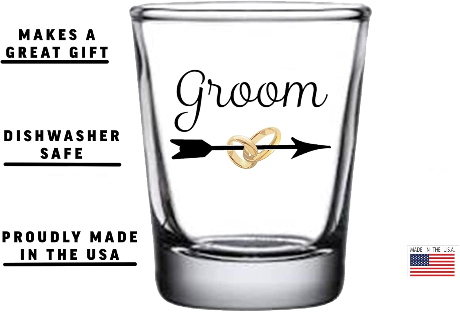 Rogue River Tactical Bride and Groom Shot Glass Set Gift For Husband Wife Newlywed Wedding Gift Set Novelty