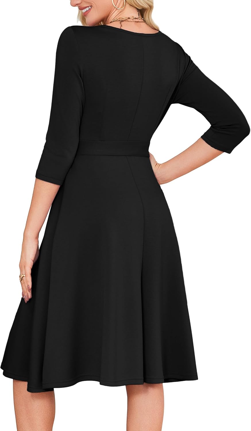 RUMIA Womens Cocktail Dresses 3/4 Sleeve Vintage Wedding Guest Dress (XS-3XL)