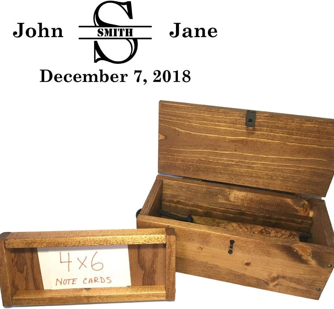 Wine Bottle & Letter box with removable 4×6 card tray – Personalized Wedding Wine Ceremony Capsule – Great Wedding, Anniversary, Engagement or Christmas Gift