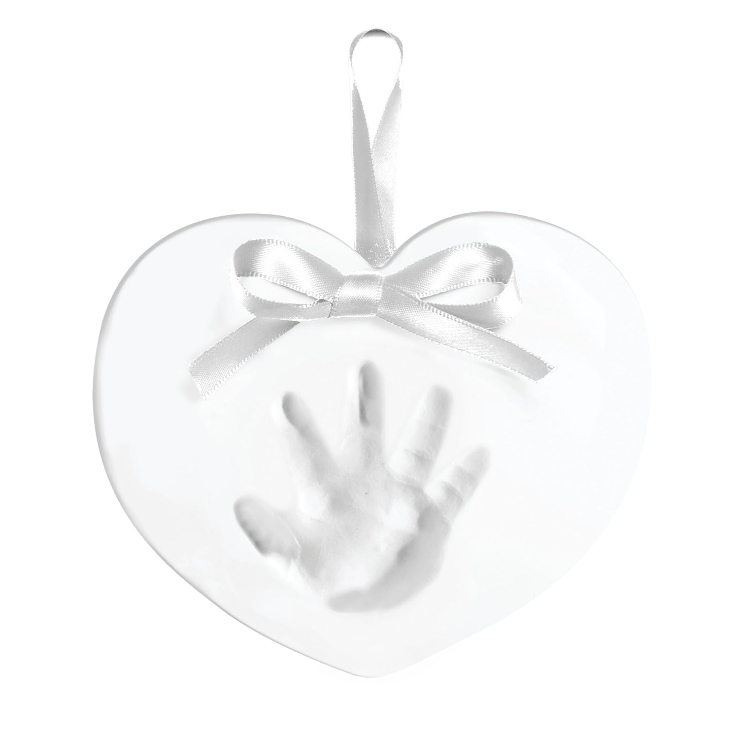 Kate & Milo Handprint and Footprint Heart Keepsake, Baby's First Christmas Ornament, Newborn Handprint or Footprint Clay Kit, Easy No-Bake DIY Clay Impression, Christmas Baby Gift, Heart