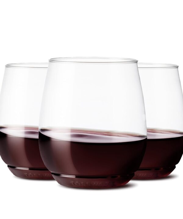TOSSWARE POP 14oz Vino SET OF 12, Recyclable, Unbreakable & Crystal Clear Plastic Wine Glasses, 12 Count (Pack of 1)