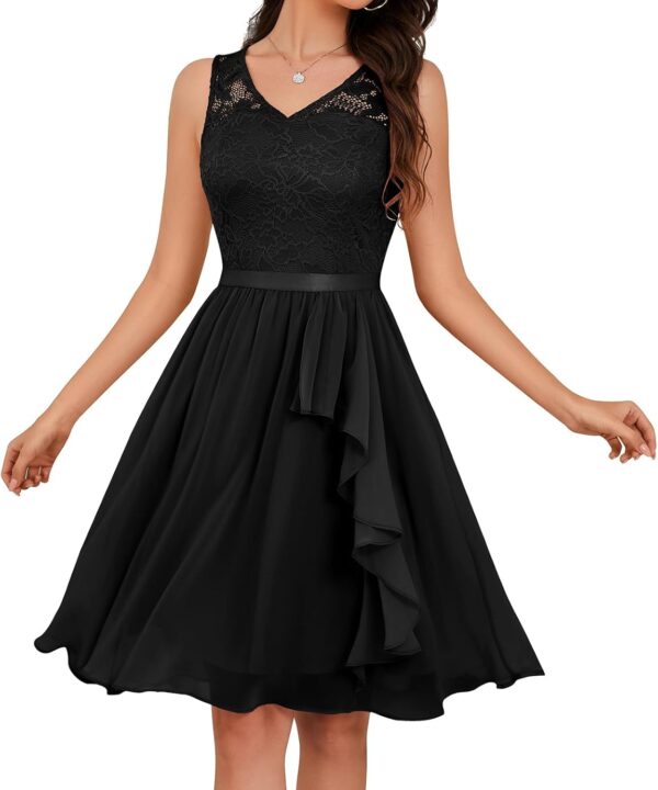 Meetjen Women's Cocktail Party Dresses 2025 Handkerchief Hem Lace Formal Wedding Guest Bridesmaid Fancy Prom Dress