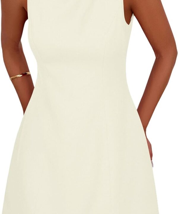 PRETTYGARDEN Womens Formal Short Dresses 2025 Summer Sleeveless Boat Neck A Line Elegant Mini Cocktail Party Dress