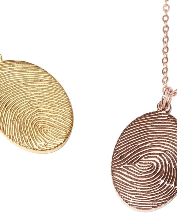 Thumbprint Necklace Memorial, Engraved Jewelry with Loved One's Fingerprint, Oval Shaped Pendant Necklace, Memory Keepsake Necklaces for Christmas, Custom Jewrelry Gift for Women