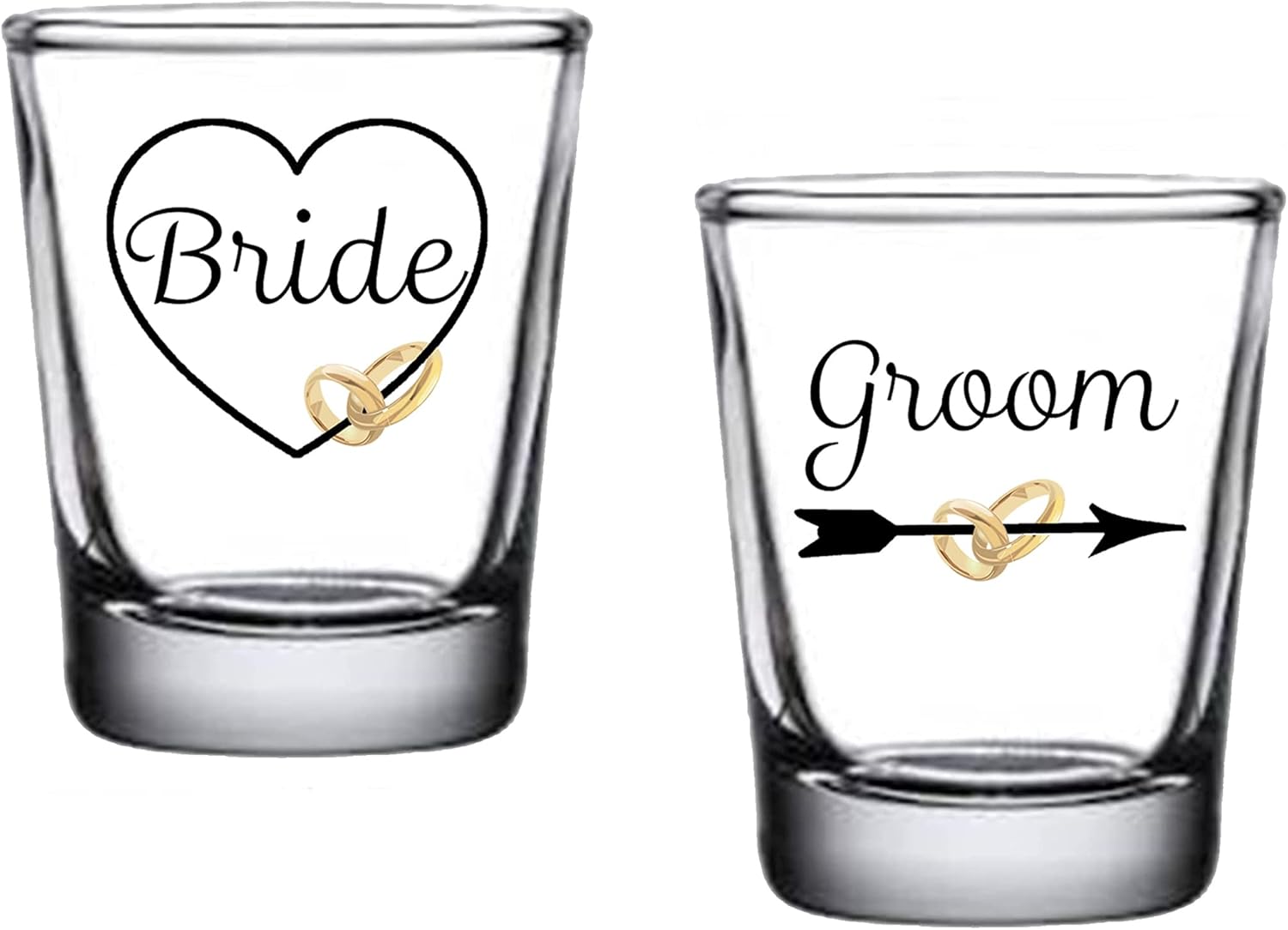 Rogue River Tactical Bride and Groom Shot Glass Set Gift For Husband Wife Newlywed Wedding Gift Set Novelty