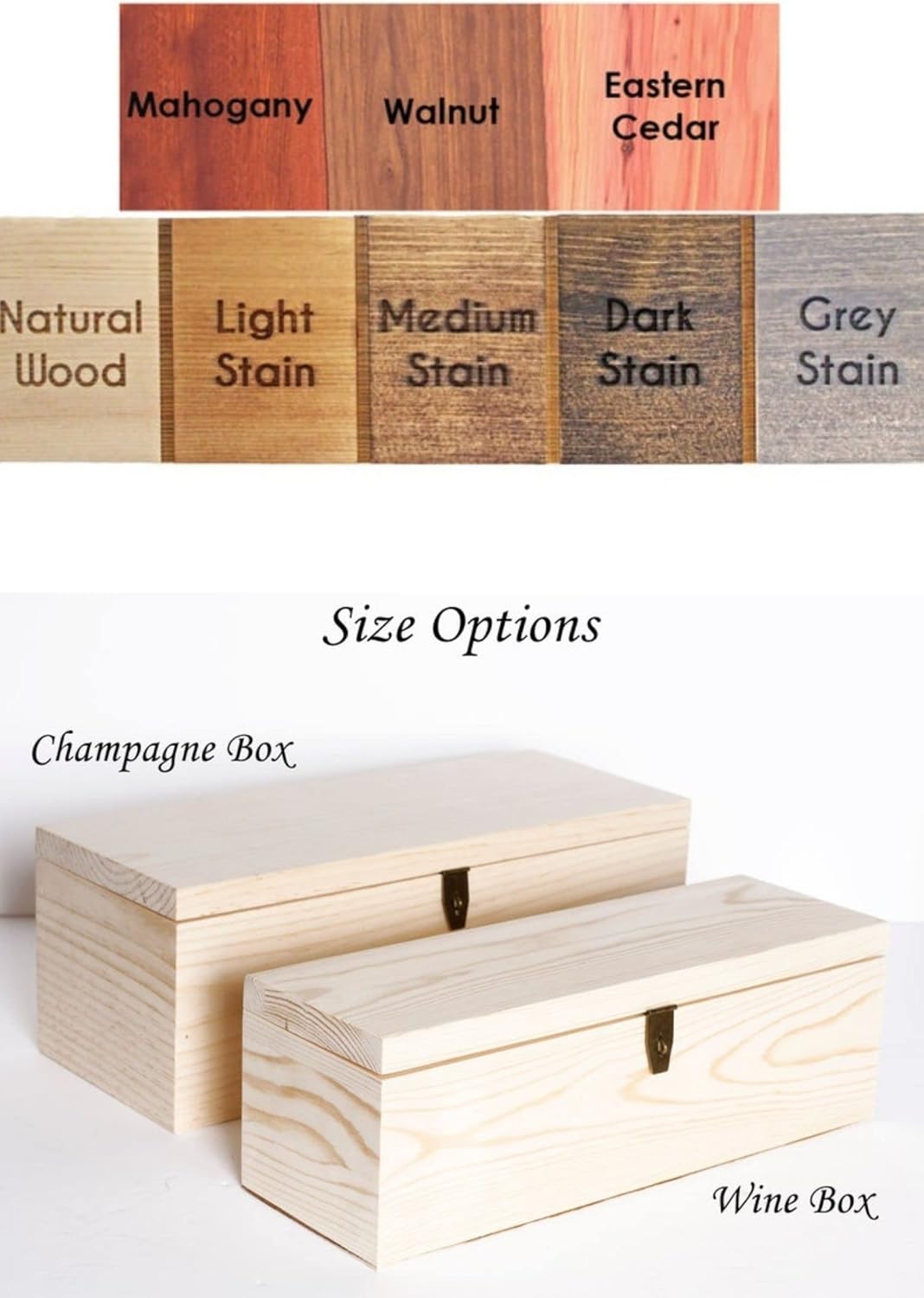 Personalized Engraved Wine Box – First Names and Vintage, Custom Text