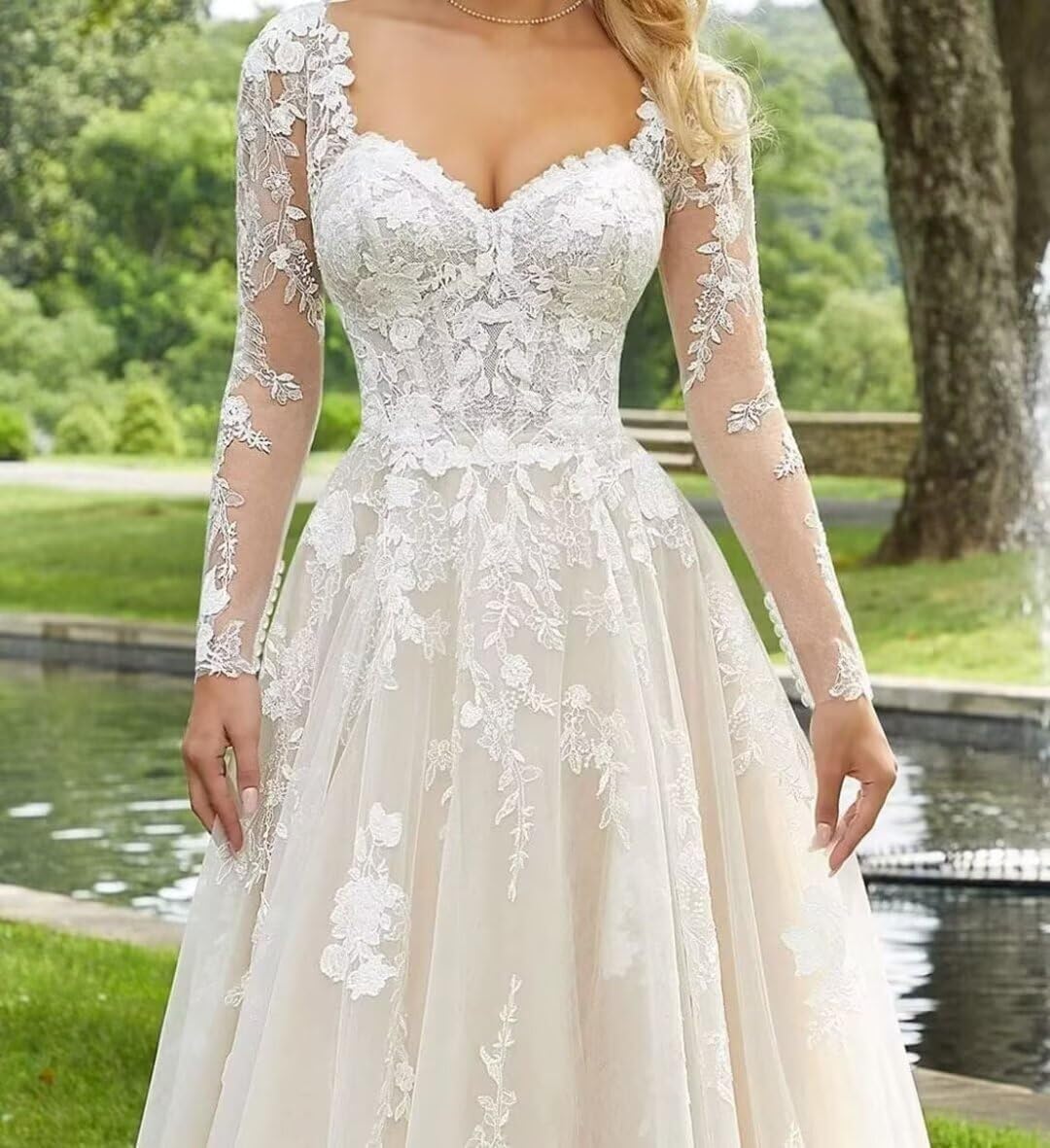 Women’s A Line Wedding Dresses for Bride 2025 Beach Wedding Dress with Train RWD001