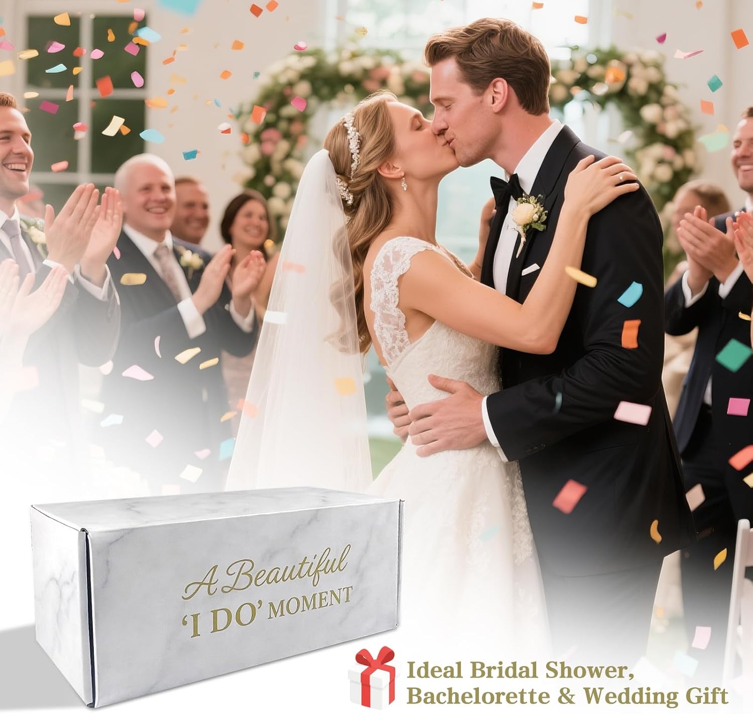 Bridal Shower Gifts, Bride To Be Gift Set, Wedding Gifts for Bride, Bachelorette Gifts for Bride, Engagement Gift for Her, Bachelor Party Christmas Gifts, Makeup Bag, I DO Slippers, Hair Clip