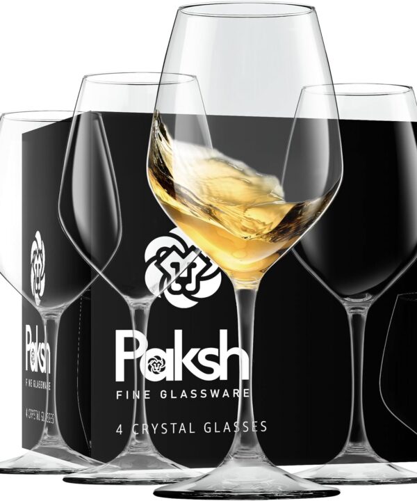 Paksh Novelty Italian White Wine Glasses - - Wine Glass Set for Parties, Weddings, Gifting - Clear Wine Glass, for Red and White Wine - Christmas Gift for Women & Men
